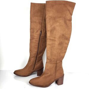 Seychelles Paradise City Leather Over the Knee Boots Brown Size 7.5